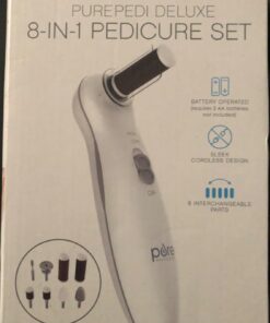 Pure Enrichment® PurePedi Deluxe 10-Piece at-Home Professional Manicure and Pedicure Electric Nail File Kit - Cordless Electric Nail Drill and Callus Remover Tool with Protective Cap 26 61GX2NZ0bQL