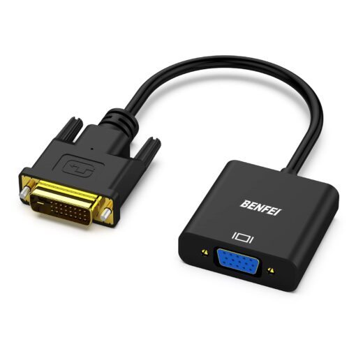 Active DVI-D to VGA Adapter, Benfei DVI-D 24+1 to VGA Male to Female Adapter 1 Pack