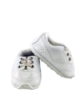 American Fashion World White Sporty No Tie Sneakers for 18-Inch Dolls | Premium Quality & Trendy Design | Dolls Shoes | Shoe Fashion for Dolls for Popular Brands