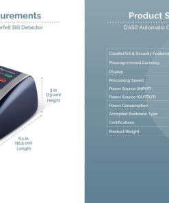 AccuBANKER D450 Counterfeit Money Checker Machine, Magnetic, Infrared, Watermark and Micro-Printing Detection in Less Than 1 Second with Audible and Visual Alert for Suspicious Bill 12 61GbUhWhqWL