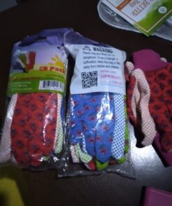 G & F 1852-3 Women Soft Jersey Garden Gloves, Women Work Gloves, 3-Pairs Green/Red/Blue per Pack 37 61Gbkbgyz L 2