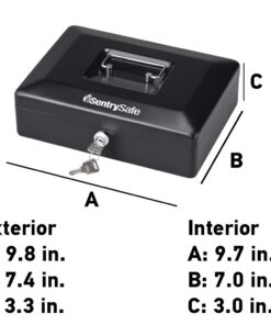 SentrySafe Cash Box, Locking Cash Box With Money Tray, Small, CB-10 26 61GcIyCK6L