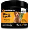 Pet Honesty Dog Allergy Relief Immunity - Chews, Probiotics for Dogs, Seasonal Allergies, Skin and Coat Supplement, Itch Support Supplement (Salmon) Salmon Single 40 61GcO5sVpnL