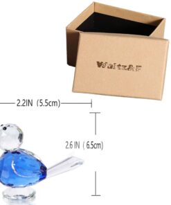 Waltz&F Crystal Bluebird of Happiness Collectible Figurines Glass Animal Figurine for Table Home Decoration Blue 11 61Gervk 9nL
