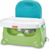 Fisher-Price Baby Portable Toddler Booster Seat, Healthy Care, Travel Dining Chair with Dishwasher Safe Tray, Green Blue/Green 53 61GfHFb8L