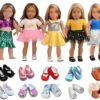 Sweet Dolly 18 Inch Doll Clothes Set, 5 Sets of Doll Clothes and 2 Pairs of Shoes Fit 18 inch Dolls