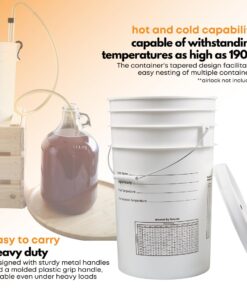 FastTrack Fermentation Bucket ,Home Brewing Wine Fermenter ,6.5 Gallon Fermenting Bucket with Lid ,100% Food Grade-BPA Free Fermenting Bucket for your Beer, Wine or any other Fermented Beverage 12 61Gh2kWc5rL