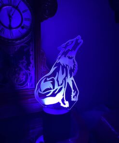Wolf 3D Birthday Gift Illusion Night Light Beside Table Lamp, Gawell 16 Color Changing Touch Switch Decoration Lamps with Acrylic Flat & ABS Base & USB Cable & Remote Control Wolf Lover Theme Toy 40 61GhcHJiVVL