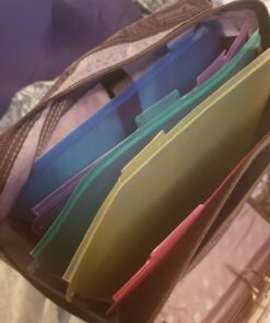 Case-it The Mighty Zip Tab Zipper Binder - 3 Inch O-Rings - 5 Color Tab Expanding File Folder - Multiple Pockets - 600 Sheet Capacity - Comes with Shoulder Strap - Black D-146 Single 35 61GhjGtSv6L