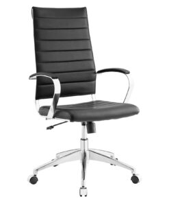 Modway Jive Ribbed High Back Tall Executive Swivel Office Chair With Arms In Black 22 61GjQ5IsrgL
