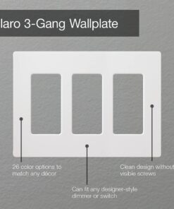 Lutron Claro 3 Gang Decorator/Rocker Wallplate, Gloss, White (1-Pack) | CW-3-WH 1 Pack 24 61GjjUJZHML