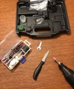 GOXAWEE Rotary Tool Kit with MultiPro Keyless Chuck and Flex Shaft -140pcs Accessories Variable Speed Electric Drill Set for Handmade Crafting Projects and DIY Creations Black 37 61Gjn6aY2iL