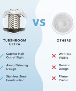 TubShroom Ultra Revolutionary Bath Tub Drain Protector Hair Catcher/Strainer/Snare Stainless Steel, 1-Pack, Silver Stainless Single 34 61GmB5YdQL