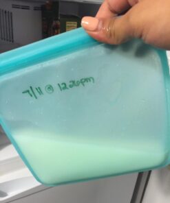 Stasher Reusable Silicone Storage Bag, Food Storage Container, Microwave and Dishwasher Safe, Leak-free, Sandwich, Clear Single 67 61Gmmnu1CiL