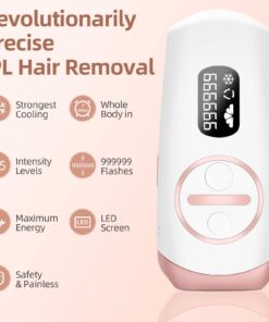 Laser Hair Removal, IPL Hair Removal with Cooling for Women and Men, Permanent Hair Removal Device Upgrade 999999 Flashes for Face Armpit Arm Bikini Line Leg Whole Body Ice-pink 13 61Go38DYDKL