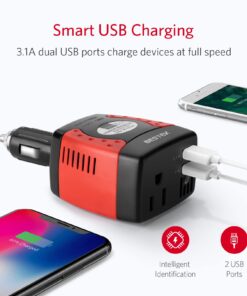 BESTEK 150W Power Inverter 12V to 110V Voltage Converter Car Charger Power Adapter with 3.1A Dual USB Charging Ports 16 61GoIGbmqWL