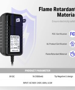 Donner DPA-1 Guitar Pedal Power Supply Adapter 9V DC 1A Tip Negative 5 Way Daisy Chain Cables for Guitar Effect Pedal 28 61GobOKKkPL