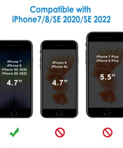 Alternative view of JETech Case for iPhone SE 3/2 (2022/2020 Edition), iPhone 8 and iPhone 7, 4.7-Inch, Non-Yellowing Shockproof Phone Bumper Cover, Anti-Scratch Clear Back (Clear)