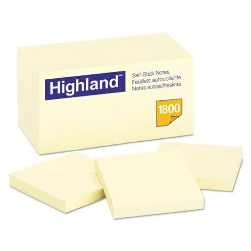 3M 6549-18 Highland Notes, 3 x 3-Inches, Yellow, 18-Pads/Pack