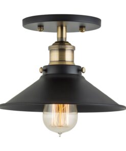 Linea di Liara Andante Black Flush Mount Ceiling Light Fixture Farmhouse Rustic Flush Light Kitchen Lighting Bedroom Bathroom Hallway Light Fixtures Vintage Industrial Semi Flush Mount Lighting Fixture Only Antique Brass 7 61GpxCV6rAL