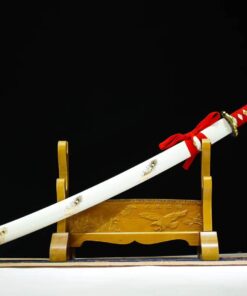 LoongSword Nihontou Sword,Katana,Kendo(Medium Carbon Steel Blade,Alloy,White saya) Full Tang 13 61GrQ5K7ZoL