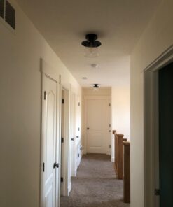 Globe Electric 64846 1-Light Semi-Flush Mount Ceiling Light, Oil Rubbed Bronze, Clear Glass Shade, Ceiling Light Fixture, Bedroom Lights for Ceiling, Dining Light Fixture, Bulb Not Included Oil-Rubbed Bronze 102 61GrSeuKeBL