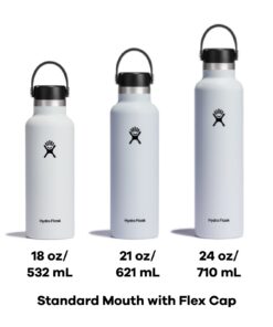 Hydro Flask Stainless Steel Standard Mouth Water Bottle with Flex Cap and Double-Wall Vacuum Insulation 21 Oz Black 16 61GrnD8KvHL