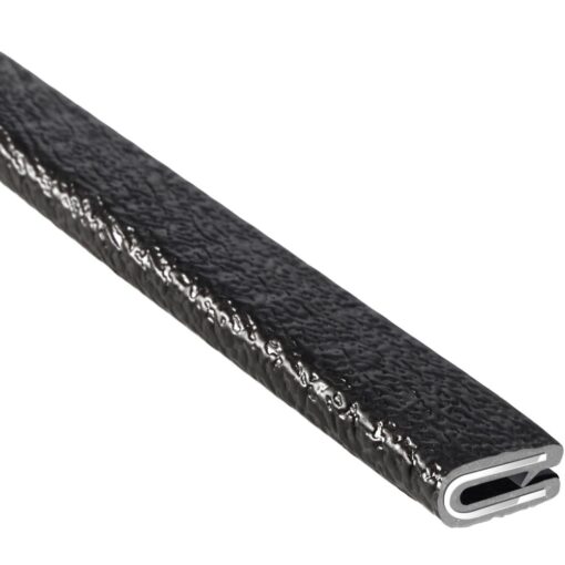 TRIM-LOK Edge Trim – Fits 1/16” Edge, 9/16” Leg Length, 25’ Length, Black, Pebble Texture – Flexible PVC Edge Protector for Sharp/Rough Surfaces, Easy to Install Fits 1/16" Edge 25 Feet 9/16” Leg Length, Single Gripping Finger