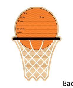 Big Dot of Happiness Nothin' but Net - Basketball - Shaped Fill-in Invitations - Baby Shower or Birthday Party Invitation Cards with Envelopes - Set of 12 7 61GtDeZplL