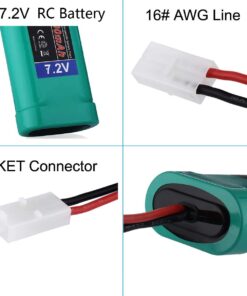 Powerextra 7.2V 3600mAh High Capacity Rechargeable 6-Cell NiMH RC Battery Pack with Standard Tamiya Connectors Compatible RC Cars, RC Truck, RC Airplane, RC Helicopter, RC Boat 15 61Gto5Wb1L
