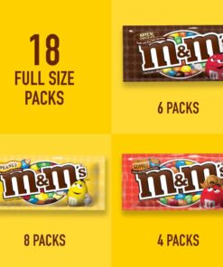 M&M'S Peanut, Peanut Butter & Milk Chocolate Variety Pack Full Size Milk Chocolate Candy Assortment, 30.58 oz 18 ct Original Version 13 61GtqasiSpL