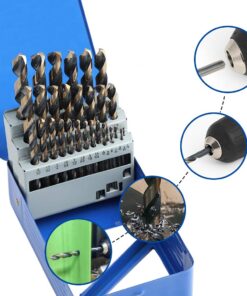 COMOWARE 29-Piece Drill Bit Set, High-Speed Steel Black and Gold Finish with 135 Degree Split Point Tip, 1/16" to 1/2" x 64ths Increments 29 pcs Black Gold 17 61GtztQGX3L