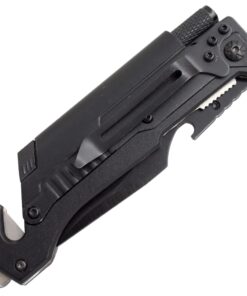 Snake Eye Tactical Tactical 6-in-1 Multi-tool Knife with Flint Fire Starter, LED Light, Bottle Opener, Belt Cutter and Windows Breaker BK-4 21 61GuSBHcM7L