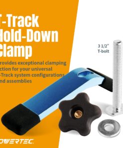 POWERTEC 71168 T-Track Hold Down Clamp for Woodworking, 5-1/2” L x 1-1/8” W, 2 Pack 5-1/2" Hold Down Clamp 19 61Gv kwkfL