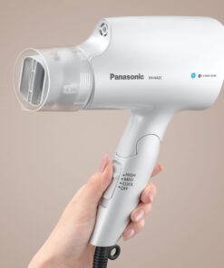 Panasonic nanoe Salon Hair Dryer with Oscillating Quick Dry Nozzle, Folding Hair Dryer for Travel and Home, 3 Airflow Settings for Easy Styling and Healthy Hair - EH-NA2C-W (White) Compact Hair Dryer w/ 1 attachment 34 61GvQbIqRhL