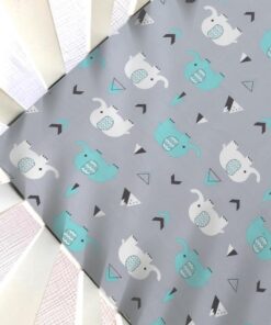 Stretchy Fitted Crib Sheets Set BROLEX 2 Pack Portable Crib Mattress Topper for Baby Boys Girls,Ultra Soft Jersey,Full Standard,Elephant & Whale Grey Teal 23 61GvS1bixoL 2