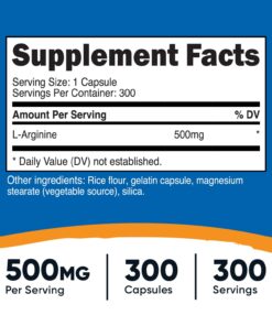 Alternative view of Nutricost L-Arginine 500mg, 300 Capsules - Gluten Free and Non-GMO 300 Count (Pack of 1)