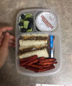 EasyLunchboxes® - Bento Lunch Boxes - Reusable 3-Compartment Food Containers for School, Work, and Travel, Set of 4 (Brights) Brights 42 61Gx7eZ9gHL