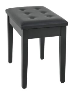 Smartxchoices 22''L Cushion Padded Piano Bench with Storage PU Leather Keyboard Stool Ebony Solid Wooden Seat Black 18 61GxR7DNdpL