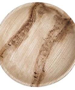 CaterEco Round Palm Leaf Plates set (Pack of 25) | Dinner Plates| Ecofriendly Disposable Dinnerware | Heavy Duty Biodegradable Party Utensils for Wedding, Camping & More 10" (25 Pc) 9 61GxkBM jeL