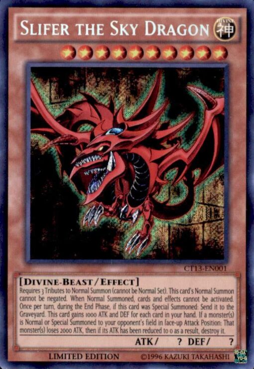 YU-GI-OH! - Slifer The Sky Dragon (CT13-EN001) - 2016 Mega-Tins - Limited Edition - Secret Rare