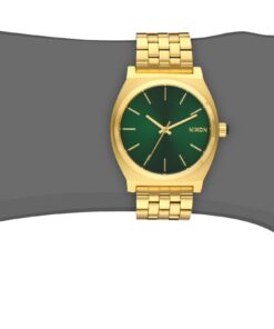 Nixon Time Teller A045. 100m Water Resistant Watch (37mm Stainless Steel Watch Face) All Gold / Green 19 61H p5r56NL 1