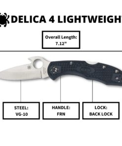 Spyderco Delica 4 Lightweight Signature Folding Knife with 2.90" Saber-Ground Steel Blade and Emerson Opener - Plainedge - C11PGYW 22 61H08igsBwL