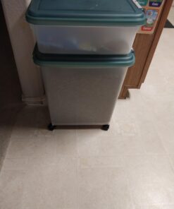 IRIS USA 33qt + 12qt Airtight Pet Food Container Combo with Scoop, Blue Moon Blue Moon/Clear 23 61H1OAy774L