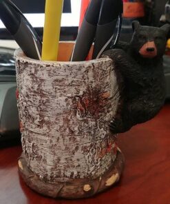 Black Bear Cub Climbing a Birch Pen Pencil Holder Cup, 4.25-inch 23 61H2TLsxl3L