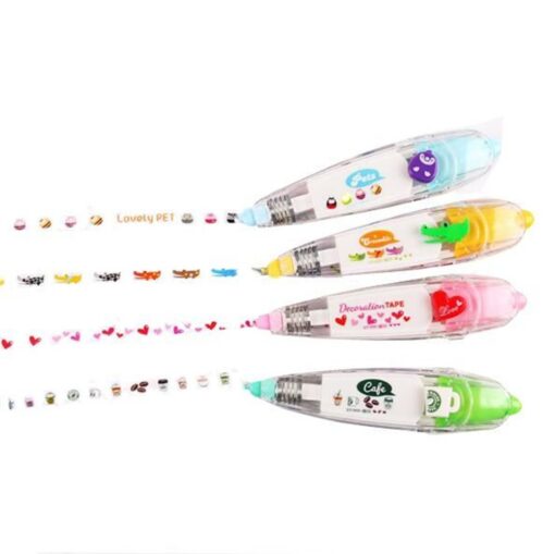 Lucky Fitness 2pcs Korea Stationery Cute Novelty Decorative Correction Tape Correction Fluid School & Office Supply