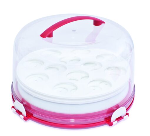 Mrs. Fields Dessert Diva All-in-One Dessert Carrier and Server, Red Dessert Diva Carrier