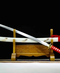 LoongSword Nihontou Sword,Katana,Kendo(Medium Carbon Steel Blade,Alloy,White saya) Full Tang 12 61H5Ojuu xL