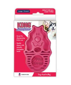 KONG - ZoomGroom - Dog Brush for Grooming and Shampooing - Red Brush for Large Dogs Standard Packaging 22 61H66CUrqL