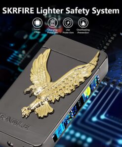 Kivors USB Rechargeable Flameless Lighters Windproof Electronic Zinc Plasma Dual Pulse Arc Lighter Eagle Lighters for Candle Camping BBQs Business Gift 10 61H6Jh5dkDL